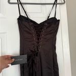 Outcast Lace Corset Tie Black Gothic Maxi Dress Red Size M Photo 2