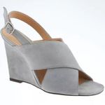 Banana Republic  • Cross-band Wedge Sandal grey suede heel crisscross slingback Photo 1