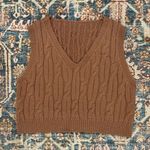 NWOT Sleeveless Sweater Vest Tan Size L (Juniors) Photo 0