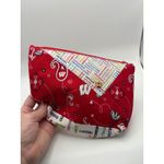 Wisconsin Badgers Red Bandana Print Zippered Pouch Cosmetic Bag Makeup Travel Photo 2