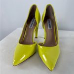 Steve Madden  Vegan Patent Leather Point Toe Heels in Bright Yellow Size 8 Photo 2