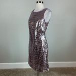 Vince Camuto  Sparkly Sequined Mini Sheath Cocktail Dress Size 6 Pink and Silver Photo 3