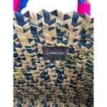 NANNACAY Multicolor Large Straw Woven Straw Tote Bag Pink Photo 3