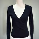 Leith SALE! Black Faux Wrap Sweater Size S NWT Photo 0