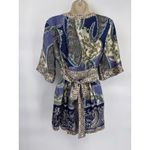 ECI Vintage Y2K New York Babydoll Top Womens 6 Blue Silk Tie Waist Photo 6