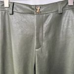 NWT Lulus Effortless Edge Vegan Leather Straight Leg Pants in Olive Green Size M Size M Photo 7
