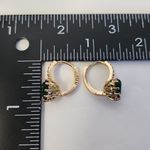 Gold Filled Emerald Green Crystal Huggie Hoop Earrings Photo 4