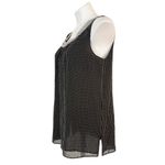 St. John  Silk Polka Dot Black & White Sleeveless Semi Sheer Blouse Size S Photo 1