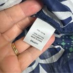 Michael Stars  Navy/White Large‎ Voile Tile Flower Print V-Neck Pullover Tunic CP Photo 3