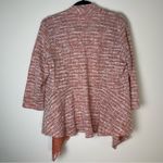 Westport | Orange & Cream Tweed-Look Open-Front Cardigan | Large Photo 1