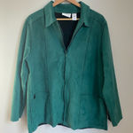 Alfred Dunner Vintage ‘90s Embroidered Dark Green Suede Jacket 14 Western Boho Prairie Gilmore Photo 0