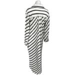 Eloquii  Black White Striped Long Sleeve Slit Belted Button Maxi Shirt Dress 14 Photo 1