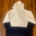 Jaclyn Smith  Top Large White and Navy Color Block Hoodie zip Nautical Coastal Photo 3