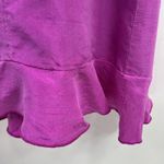 Vtg 90s Galinda Wang Size M Dress Silk Womens Fuchsia Pink Sleeveless Ruffle Hem Size M Photo 3