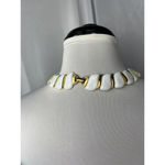 White and gold deco contemporary choker necklace Photo 3