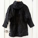 wilson's leather Vintage Wilsons Suede Leather Jacket Parka Cinch Waist Hooded Zip Up Large Photo 1