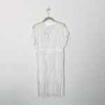 [Costyleen] White Fringe Hem Scoop Neck Sheer Beach Swim Coverup NWT Sz Medium M Photo 2