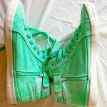 Replay women's 37 EU spring pistachio puffer ankle Velcro zip up canvas sneakers Green Size 6 Photo 6