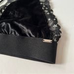 PINK - Victoria's Secret  Black Velvet Lace Metallic Star Strappy Back Bralette Photo 5