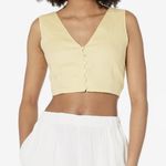 Madewell  Linen Gwen Crop Vest Top Size 6 Yellow Photo 0