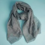 Tilo Scarf Twilight Gray with Silver Sequins Hand Dyed Eyelash Fringe Photo 0