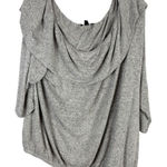 Lane Bryant Plus Size 22 24 Top Gray Knit Off Shoulder Banded Sweater 463 Photo 0
