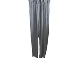 ZARA Jumpsuit Women S Gray Split V-Neck Bodice Short Sleeve Skinny Leg Ribbed Photo 8
