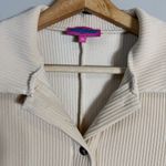 Edikted Lucia Ribbed Romper Women's XS Tan Button Up Collared Micro Mini Bodycon Photo 6