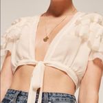 Reformation  Rosedale Ruffle Top in Ivory Photo 1