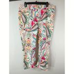 Chico's Multicolor Paisley Print Slim Leg Crop Pants Women Sz. 12 Artsy Bohemian Photo 1