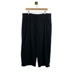 Daily Ritual Women’s Wide Leg Cropped Terry Cloth Pants in Black Size XXL Photo 2
