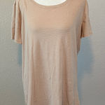 Lululemon Love Short Sleeve TShirt Beige/White Stripe Size 12 Photo 0