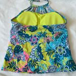 Hobie  Tankini Set Y2k Neon Floral Tropical Bikini Small Photo 2
