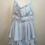 Saints + Secrets Baby Blue Backless Romper Photo 0