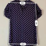 Sweet Rain Women’s Short Sleeve Roll Tab Top Purple Paisley Size Small EUC Photo 4