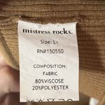 Mistress Rocks  Top Women’s Size Large Camel Sleeveless Strappy Back Ribbed Mock Photo 5
