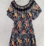 Loft  Ann Taylor Off Shoulder Dress Midi Blue Floral Size Medium Lined Boho Photo 6