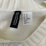 H&M Divided Women's Pullover Sweater Cream New York 1996 Cable Knit V-Neck Photo 6