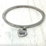 Michael Kors CZ dangle heart, steel bangle bracelet Photo 2