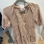 BB Dakota Textured Beige Blouse Photo 0