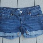  Cuffed Hem Dark Wash Jean Shorts | Aeropostale Jean Shorts Photo 0