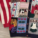 The Eagles Eye Sweater Womens Size Medium Farm Flag Heart Wool Knit Vintage 80s Photo 2