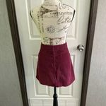 Topshop  Moto Burgundy Mini Skirt with Front Zipper Size 10 Photo 2