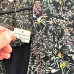 EXPRESS black floral chiffon ruffle flutter sleeve short 3/4 spring romper Photo 4