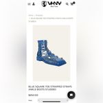 Vivienne Hu VHNY Cobalt Studded Leather Straps Ankle Boots Size 7 (EU 37) Blue Photo 3