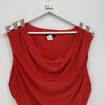 MSK Red Cowl Neck Ruched Formal Dress Rhinestone Size 16 Y2k Photo 1