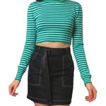 Silence + Noise ANTHROPOLOGIE  Striped Cropped Sweatshirt Size S Photo 0
