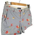 Old Navy Pinstripe Floral Twill Everyday Shorts Blue 4 Photo 1