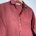 HARSHMAN Los Angeles BYRON SHIRT Button Up Long Sleeve in MARSALA Size Medium Brown Photo 7