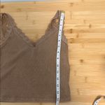 American Eagle  Size Extra Small XS Women's Teen Girl Lace Trim Ribbed Tan Top Photo 4